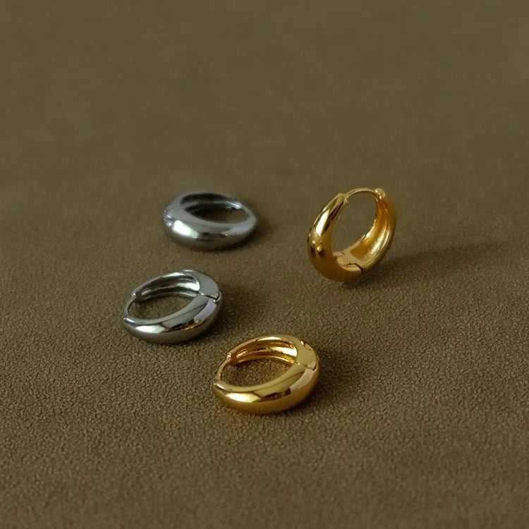 Stainless Steel Earrings With Steel Color
