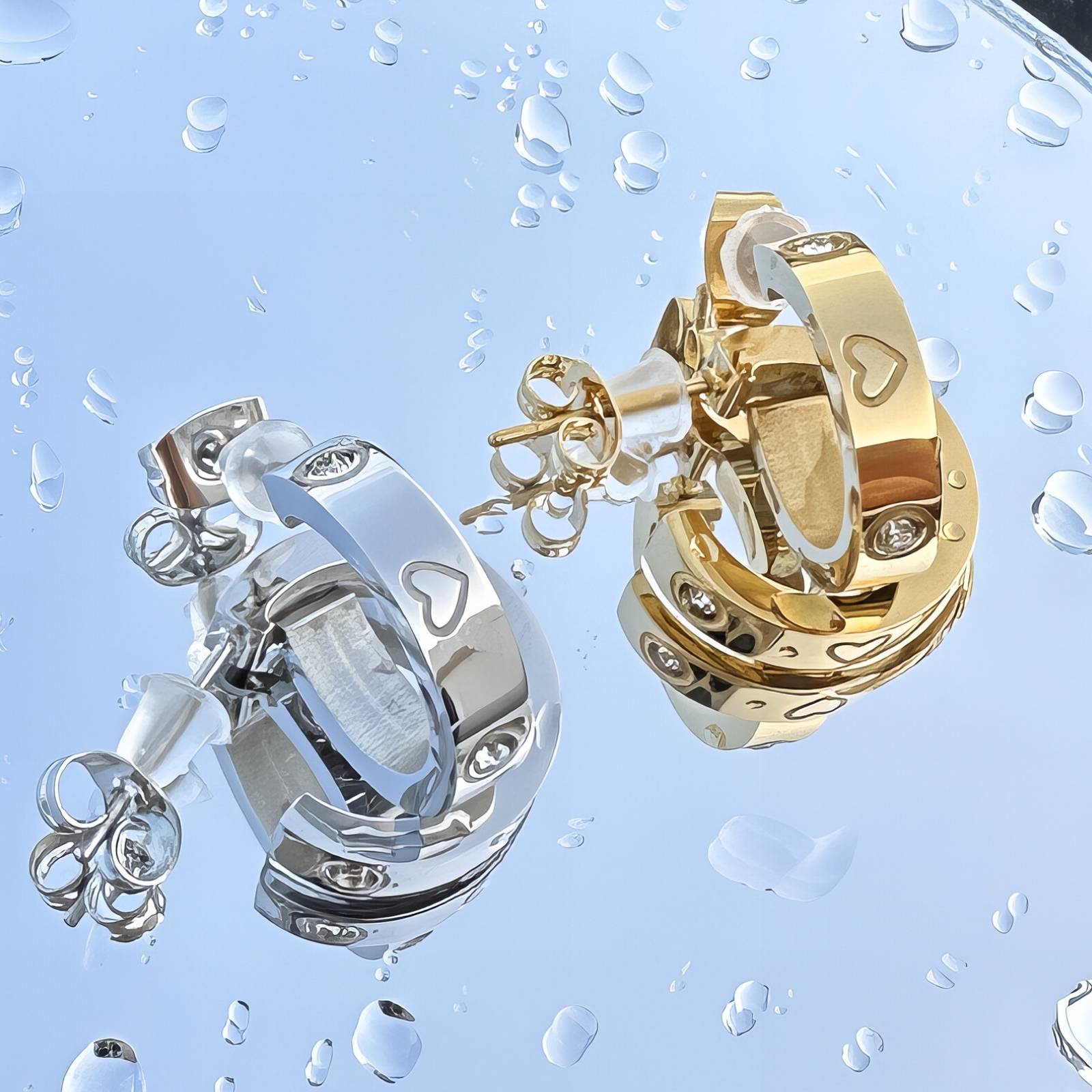 Stainless Steel Hearts Earrings