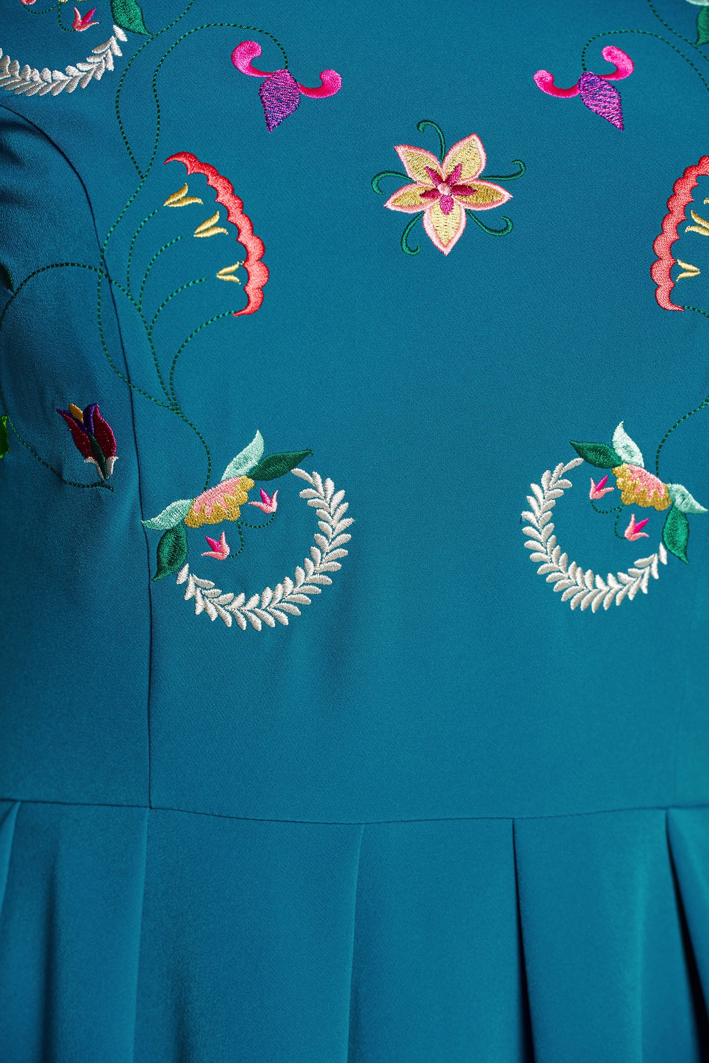 Theo Rose Girly Turquoise Embroidered Dress