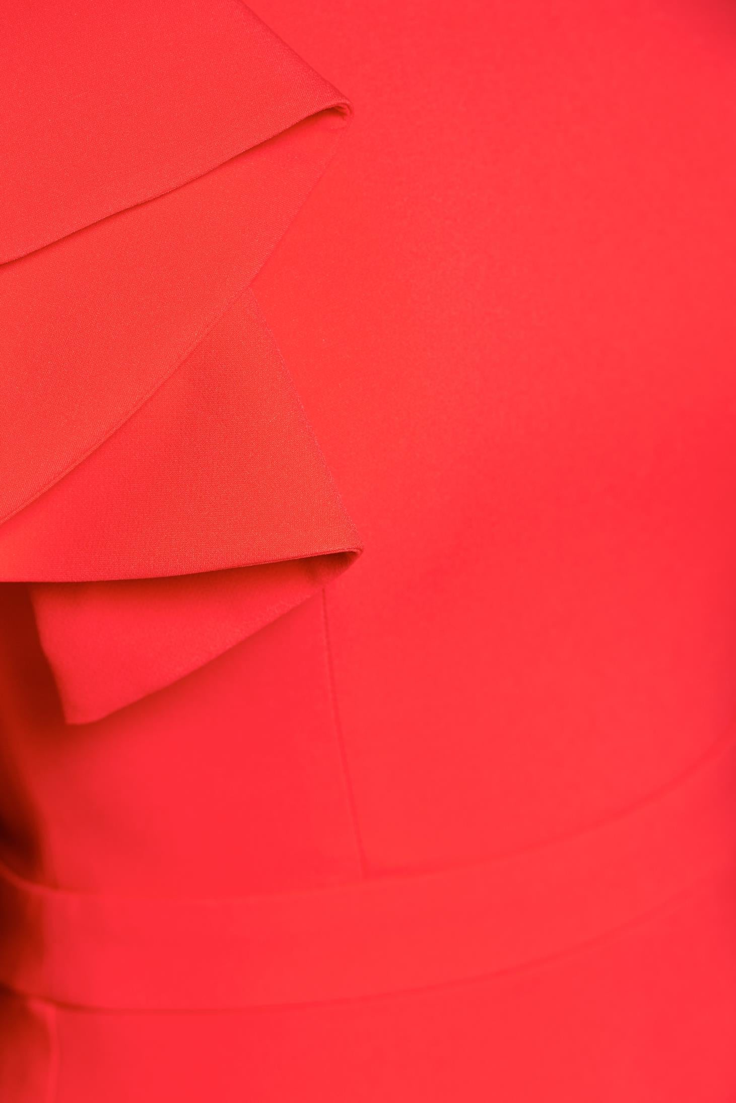 Red Long Occasional Dress One Shoulder