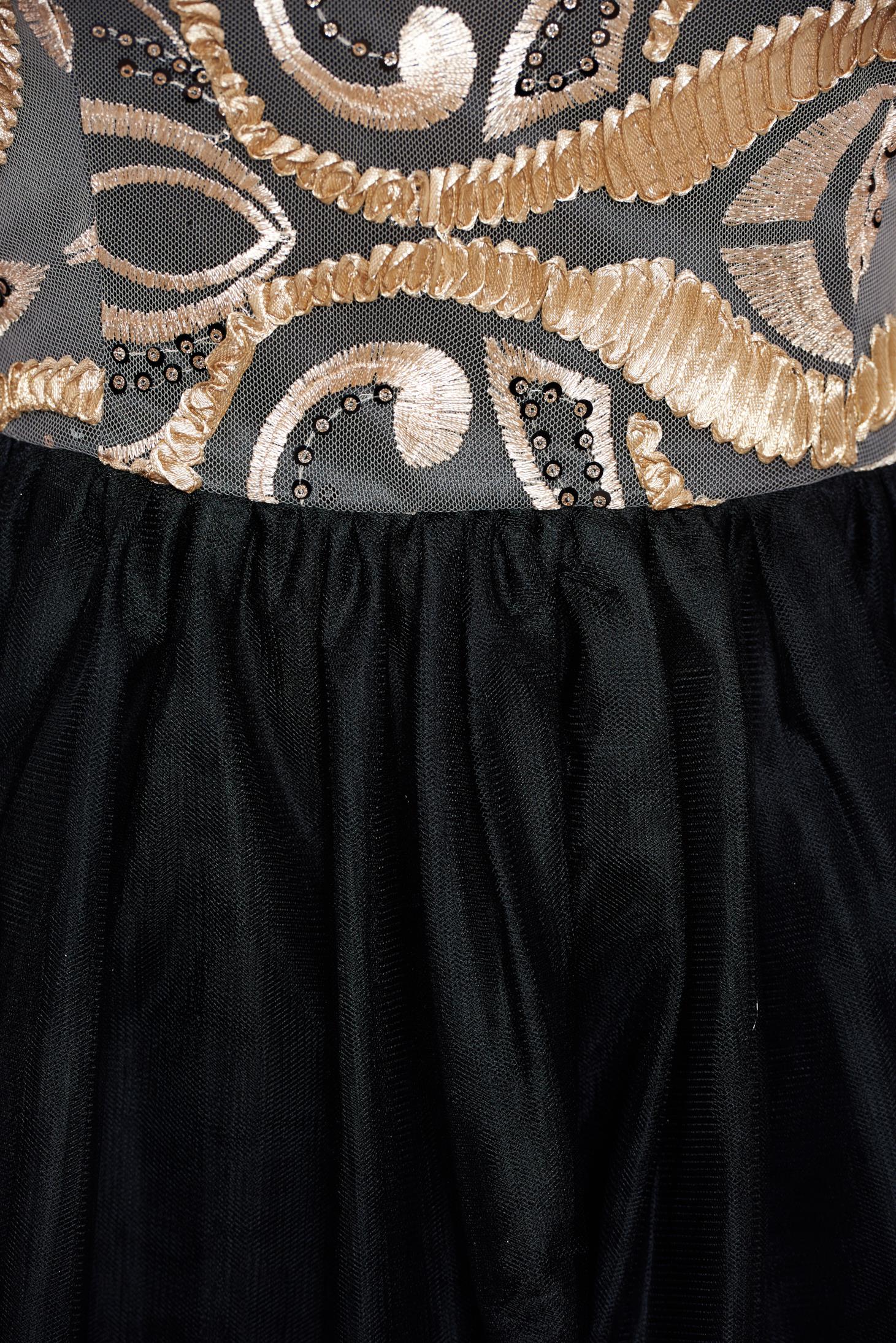 Black tulle cloche dress with back cut