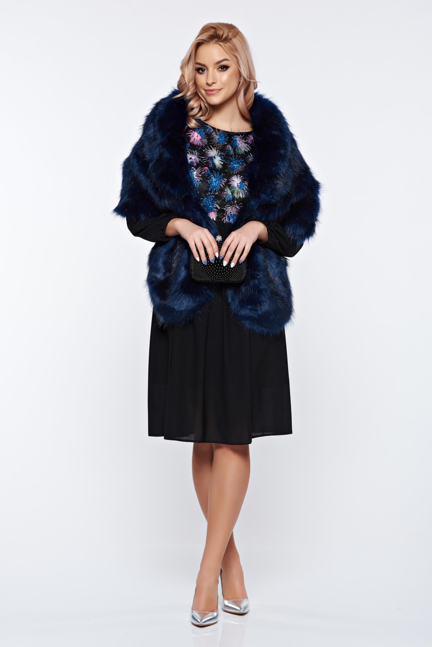 Black Occasional Cloche Bareback Dress