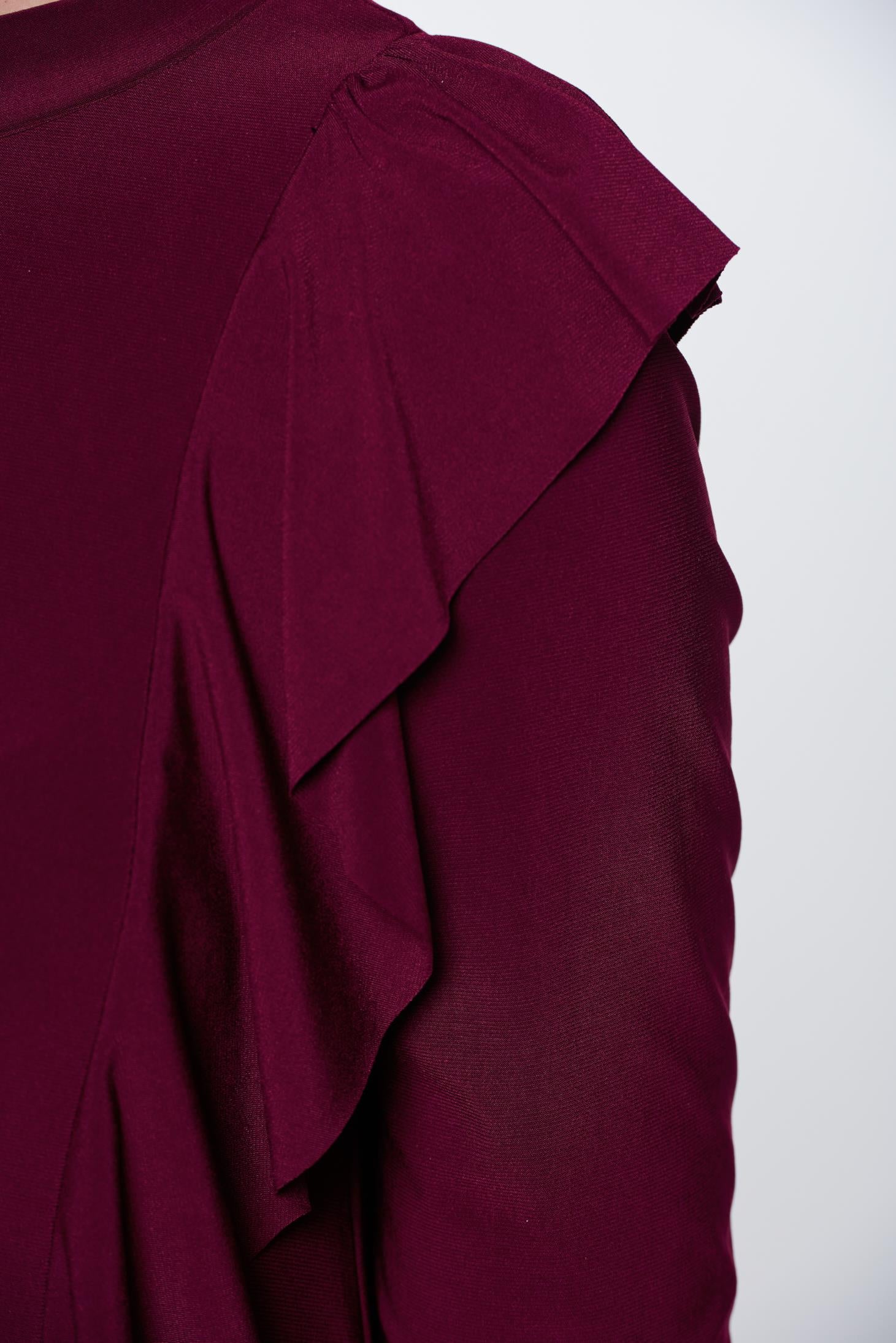 Purple Dress Casual Flared Airy Fabric Asymmetrical