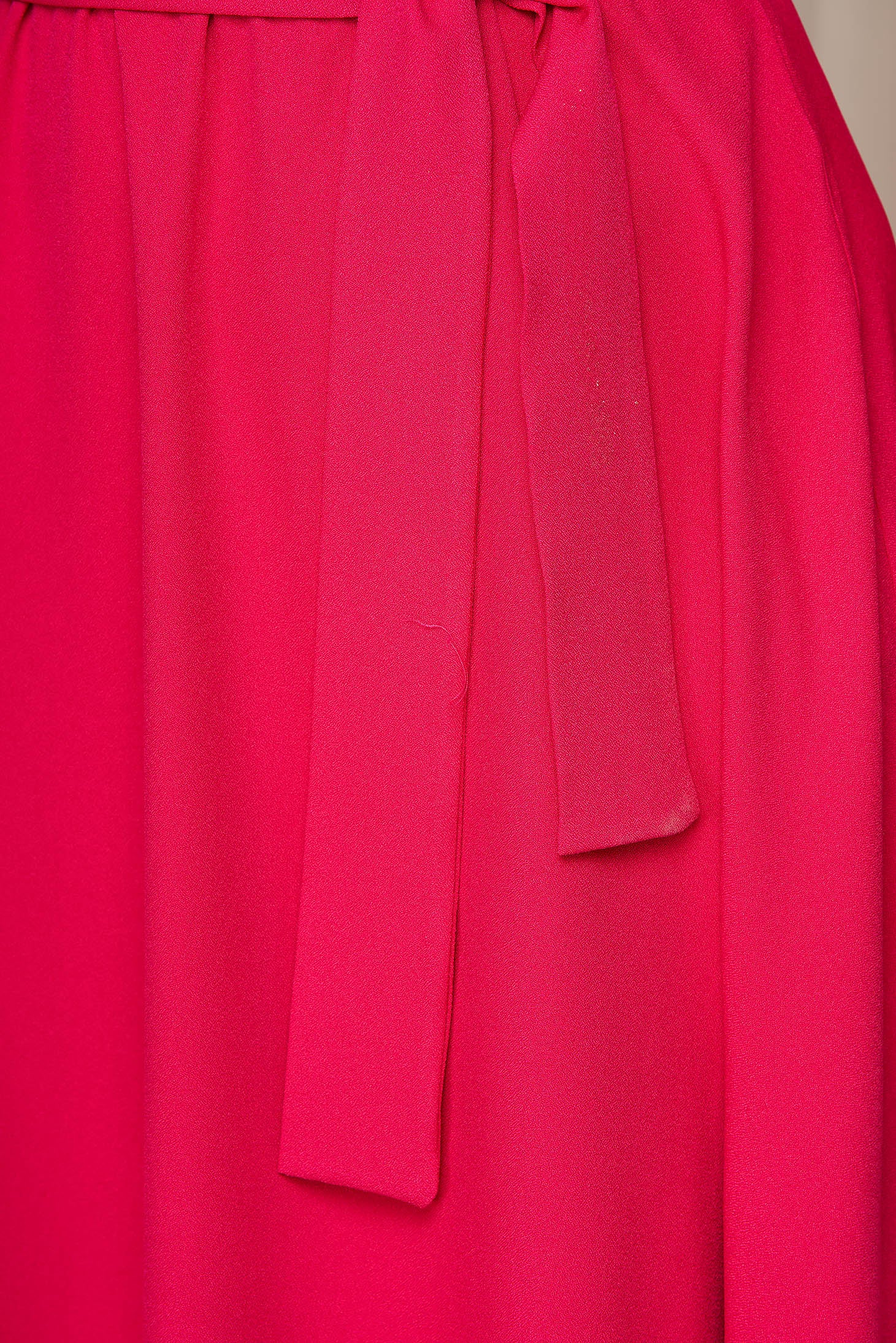 Fuchsia Dress Midi Cloche With Elastic Waist Wrap Over Front With Inside Lining