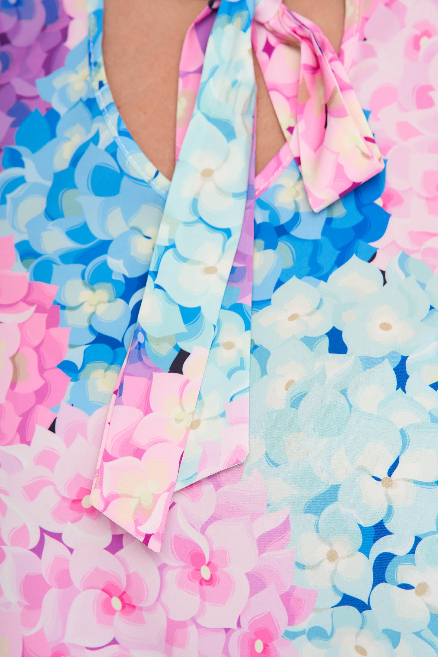 Women`s Blouse With Floral Print Thin Fabric
