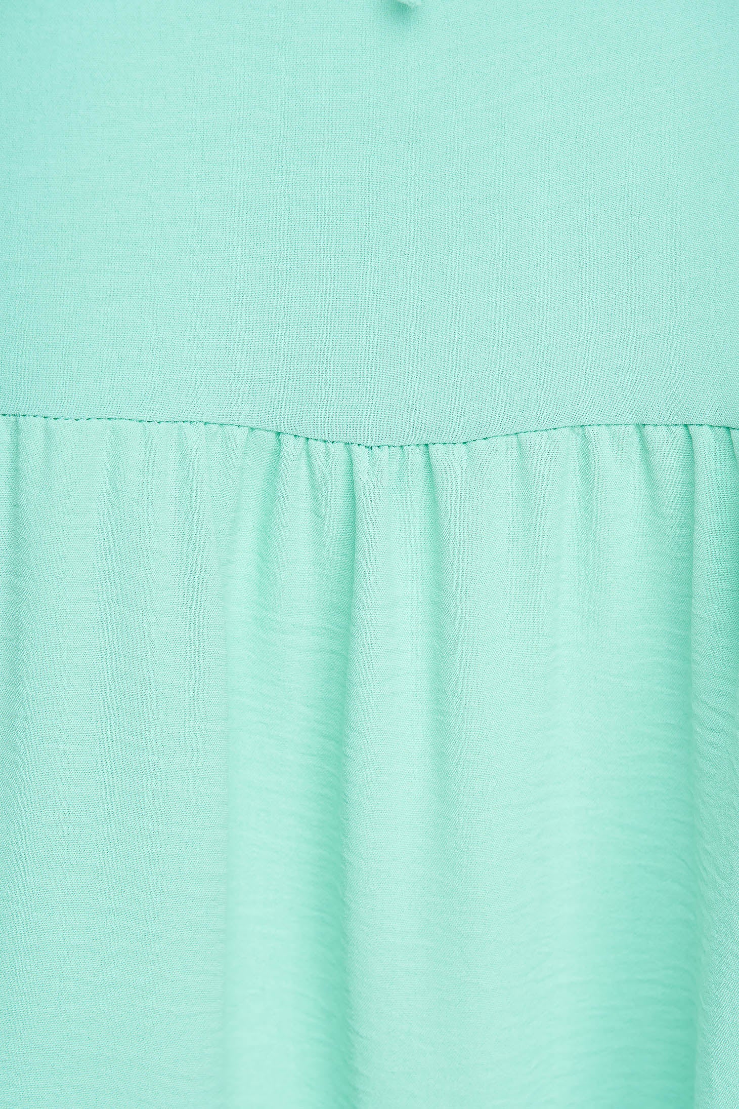 Mint Dress Midi Loose Fit Airy Fabric With Ruffle Details