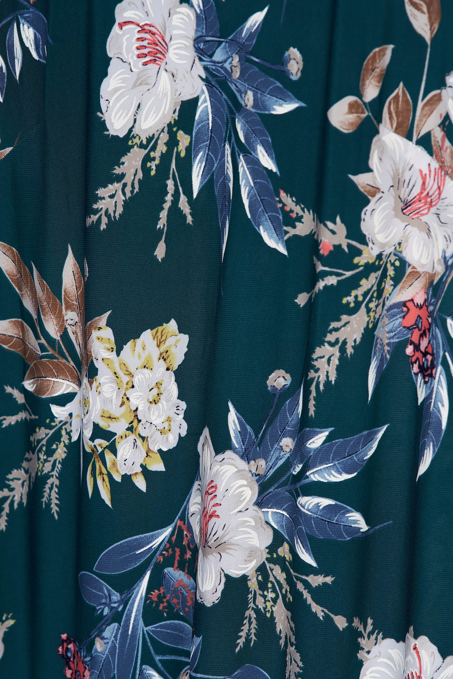 Dress Straight From Elastic Fabric With Ruffle Details With Floral Print