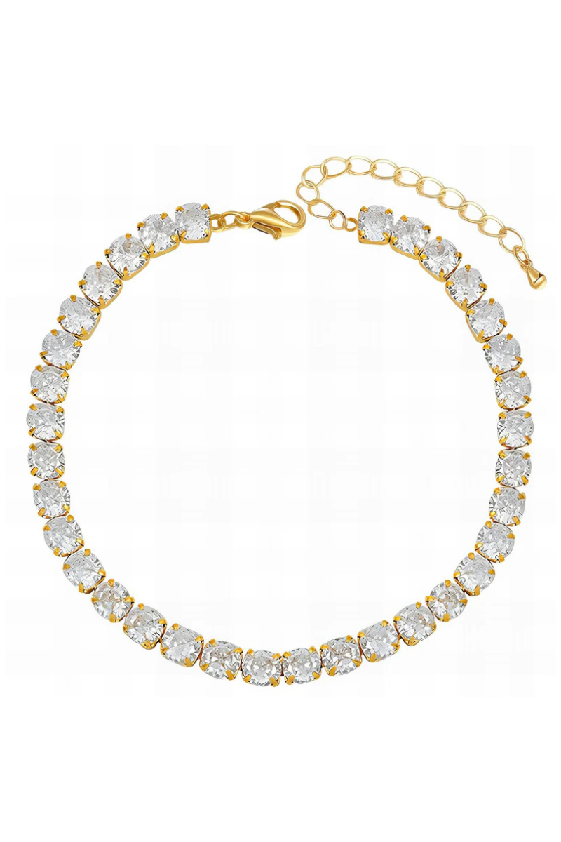 18K gullhúðað tennisarmband úr ryðfríu stáli