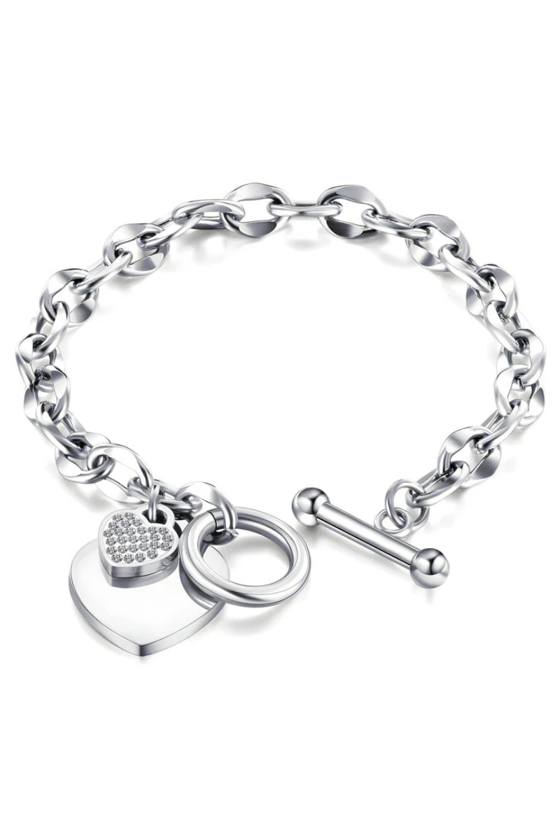 Hjartaarmband úr ryðfríu stáli