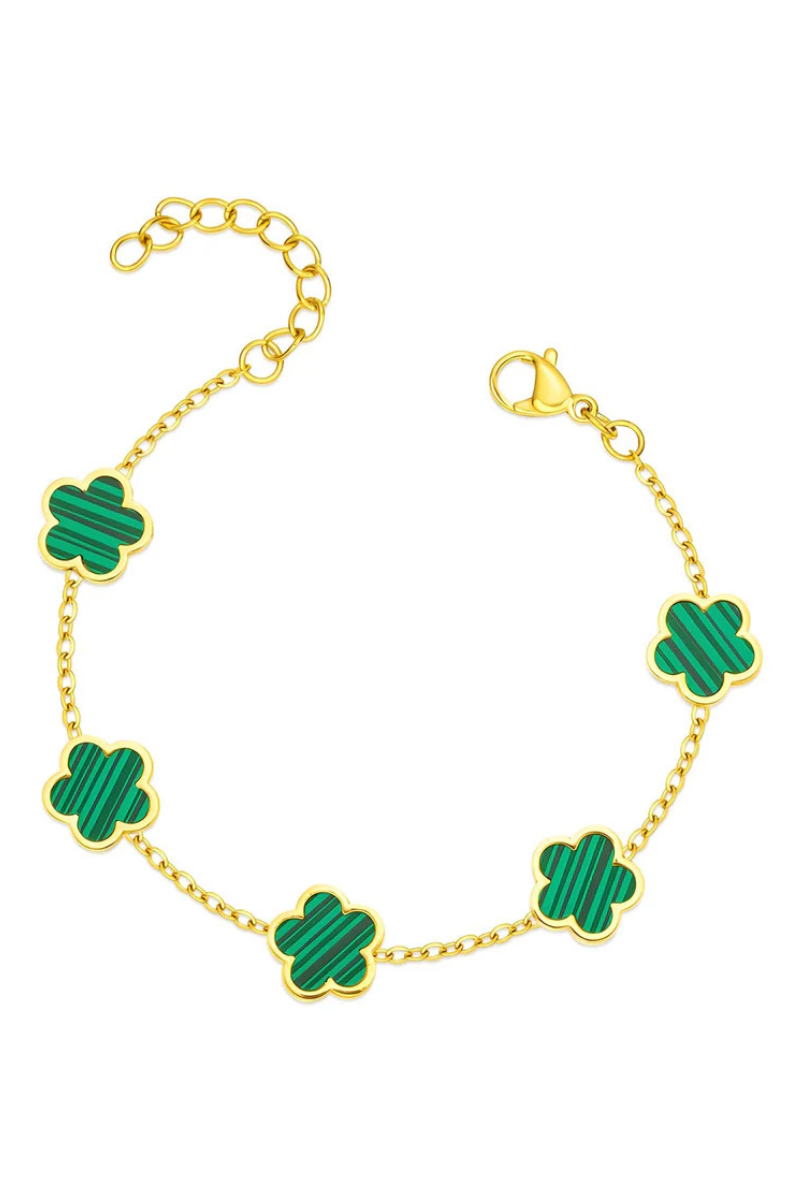 18K gullhúðað ryðfrítt stál blómararmband