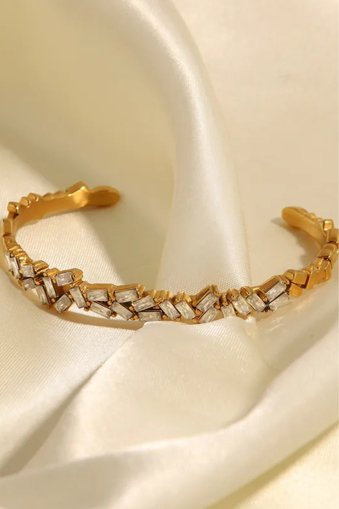 Geometric Gold PVD Stainless Steel Bangle