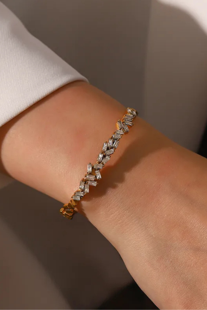 Geometric Gold PVD Stainless Steel Bangle