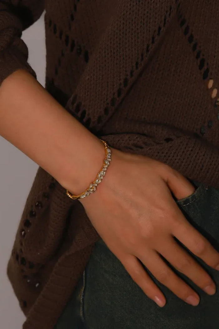 Geometric Gold PVD Stainless Steel Bangle