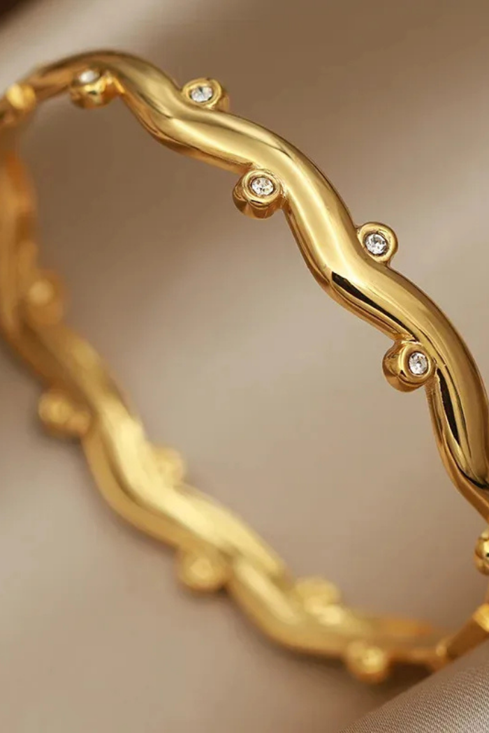 French Style Wave Titanium Steel Bracelet