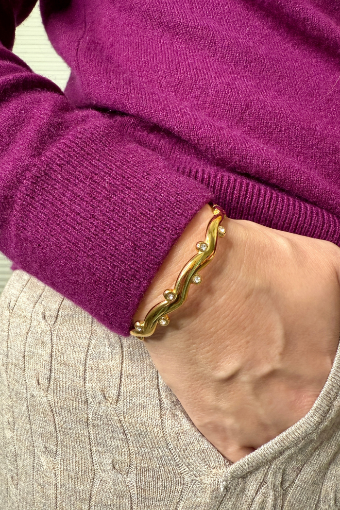 French Style Wave Titanium Steel Bracelet