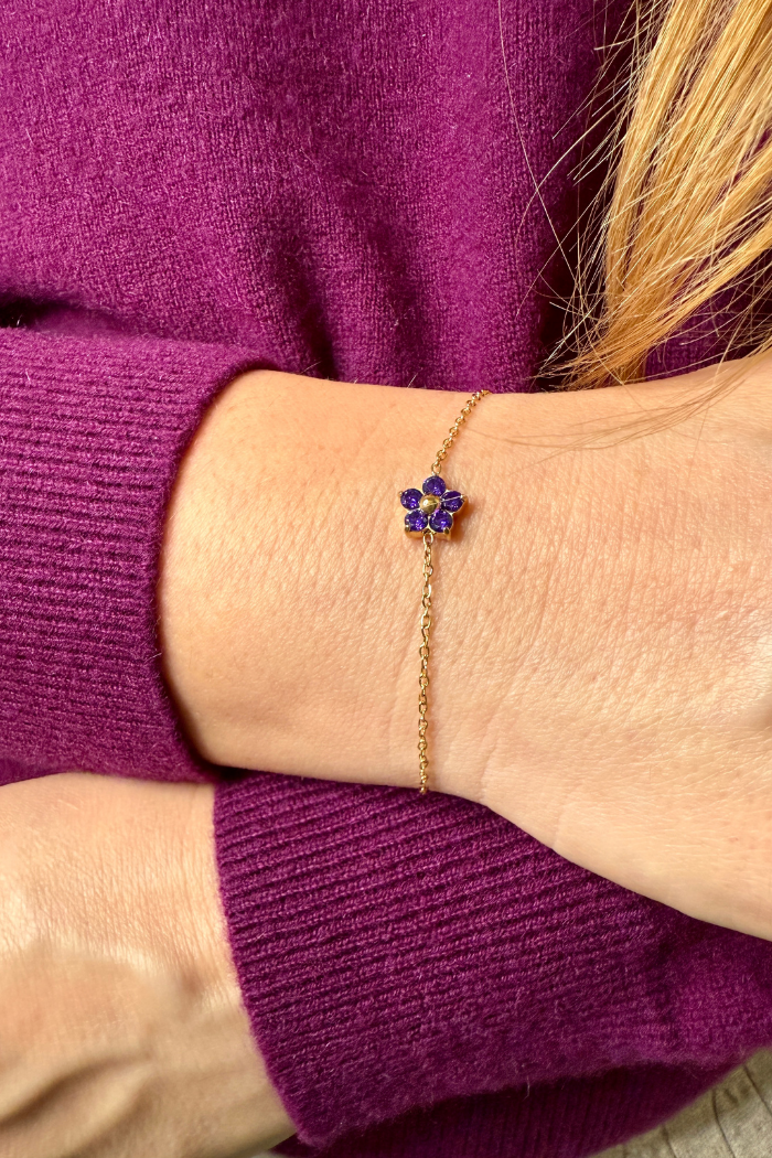 Sweet Style 304 SS Gold Flower Bracelet