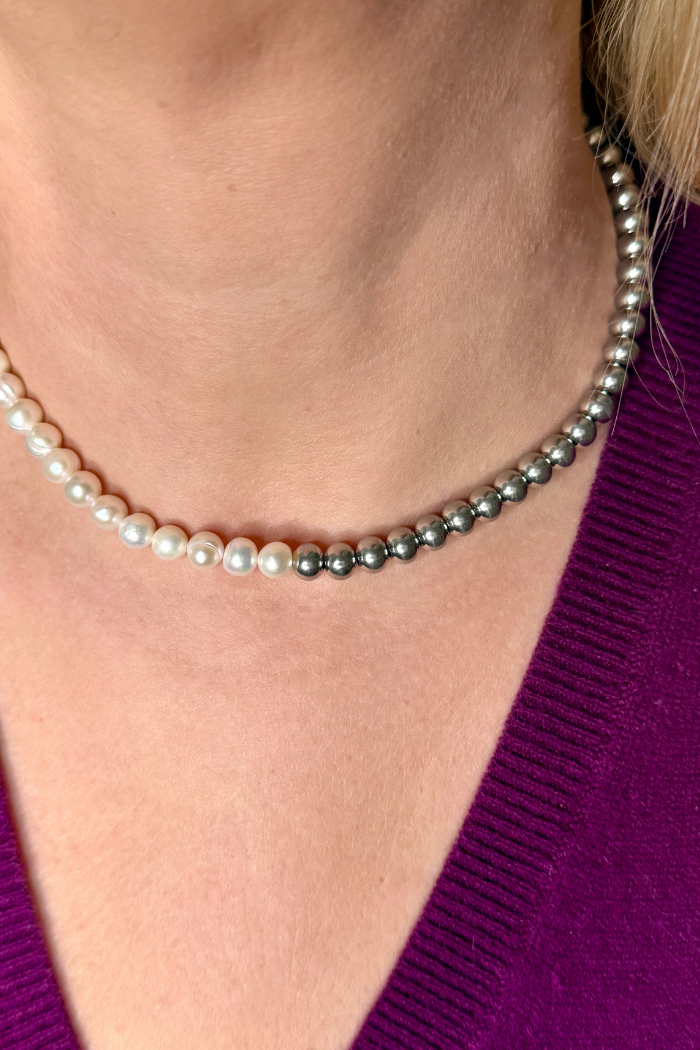 Simple 18K Gold Plated Pearl Necklace