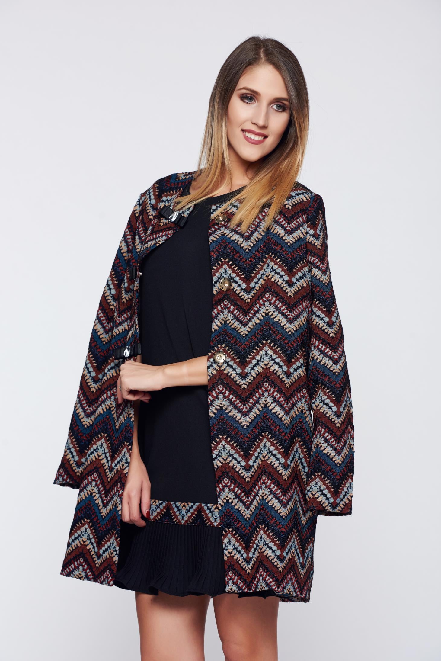 Dökkblár Fall In Love glæsilegur trench coat með slaufu fylgihlutum