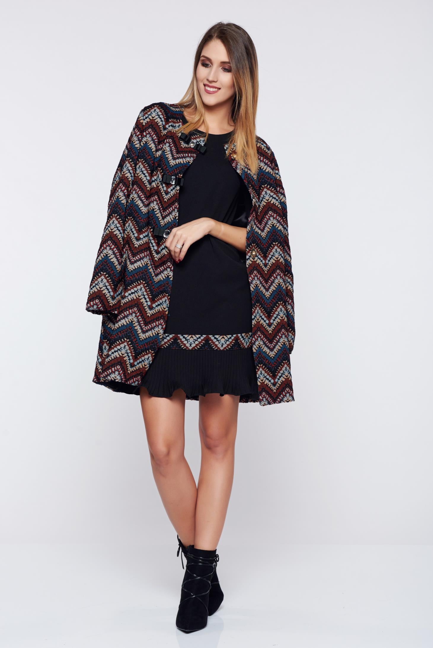 Dökkblár Fall In Love glæsilegur trench coat með slaufu fylgihlutum