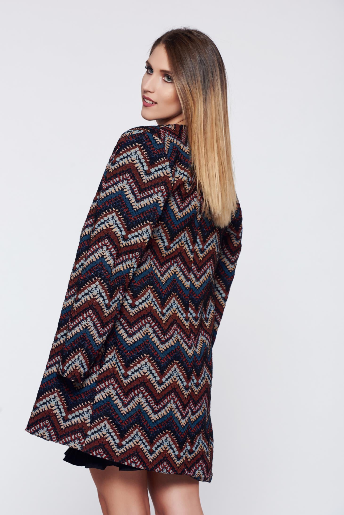 Dökkblár Fall In Love glæsilegur trench coat með slaufu fylgihlutum