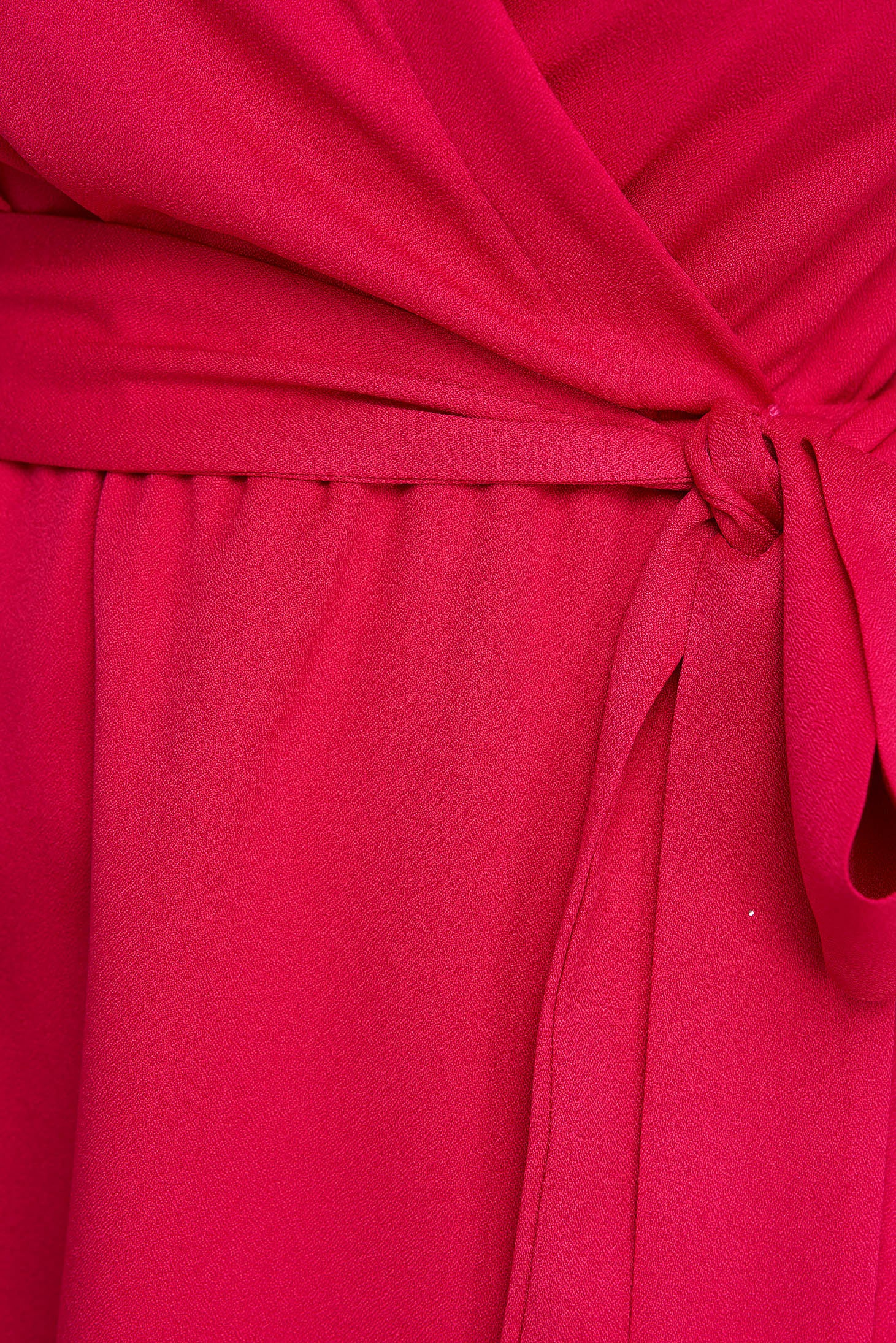 Pink Dress Asymmetrical Slightly Elastic Fabric With Deep Cleavage
