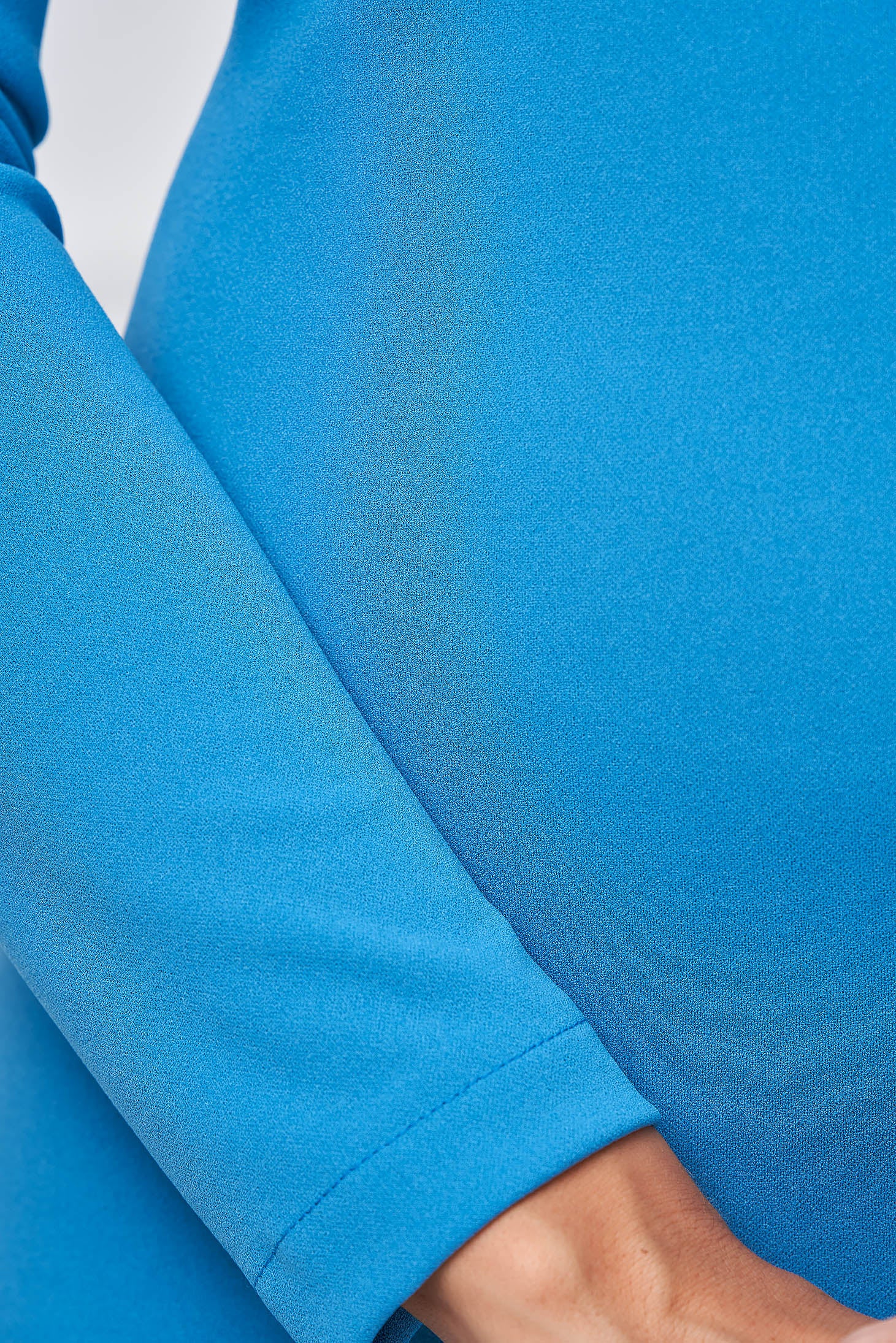 Turquoise Dress Pencil Crepe Long Sleeved