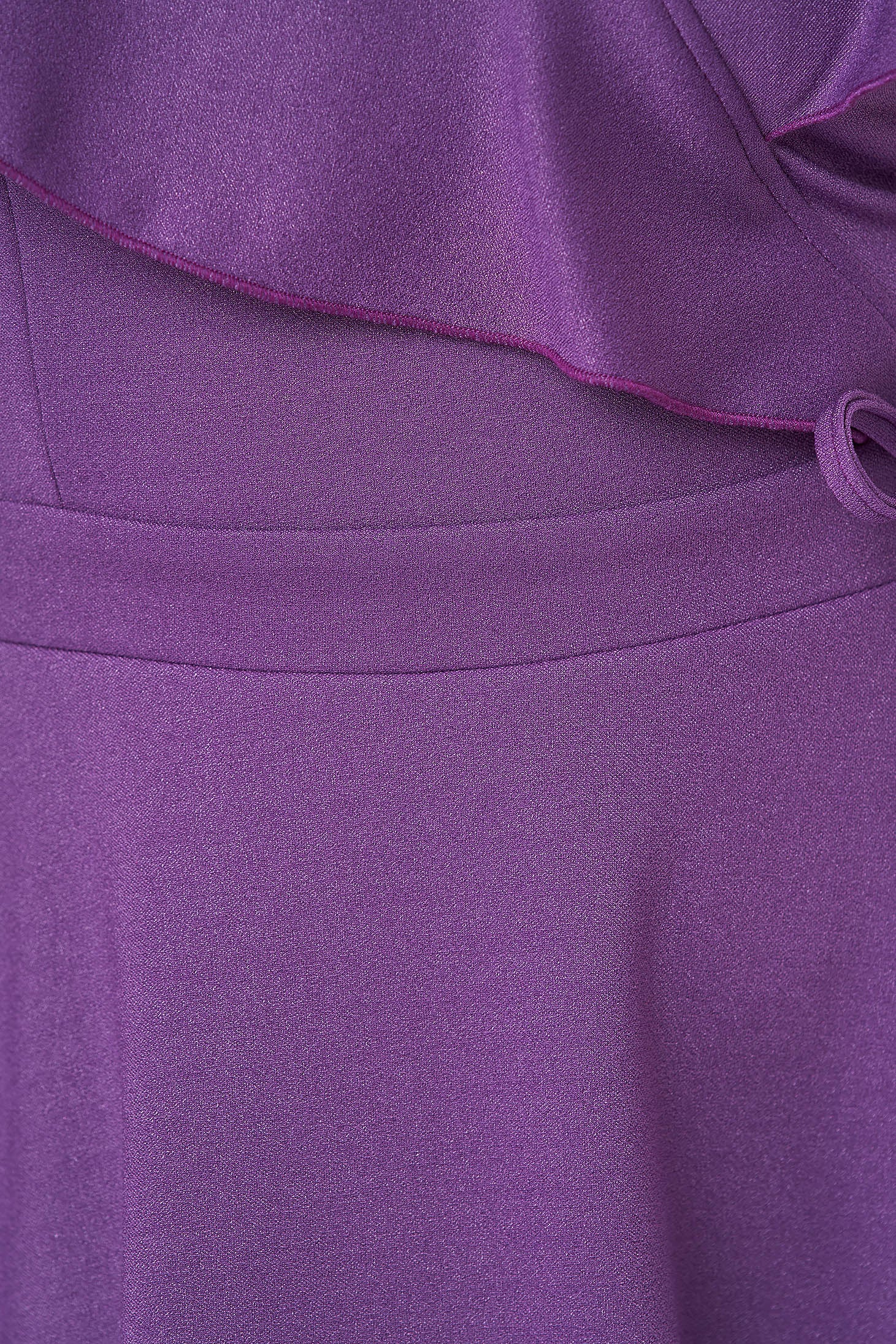 Purple Dress Crepe Short Cut Cloche