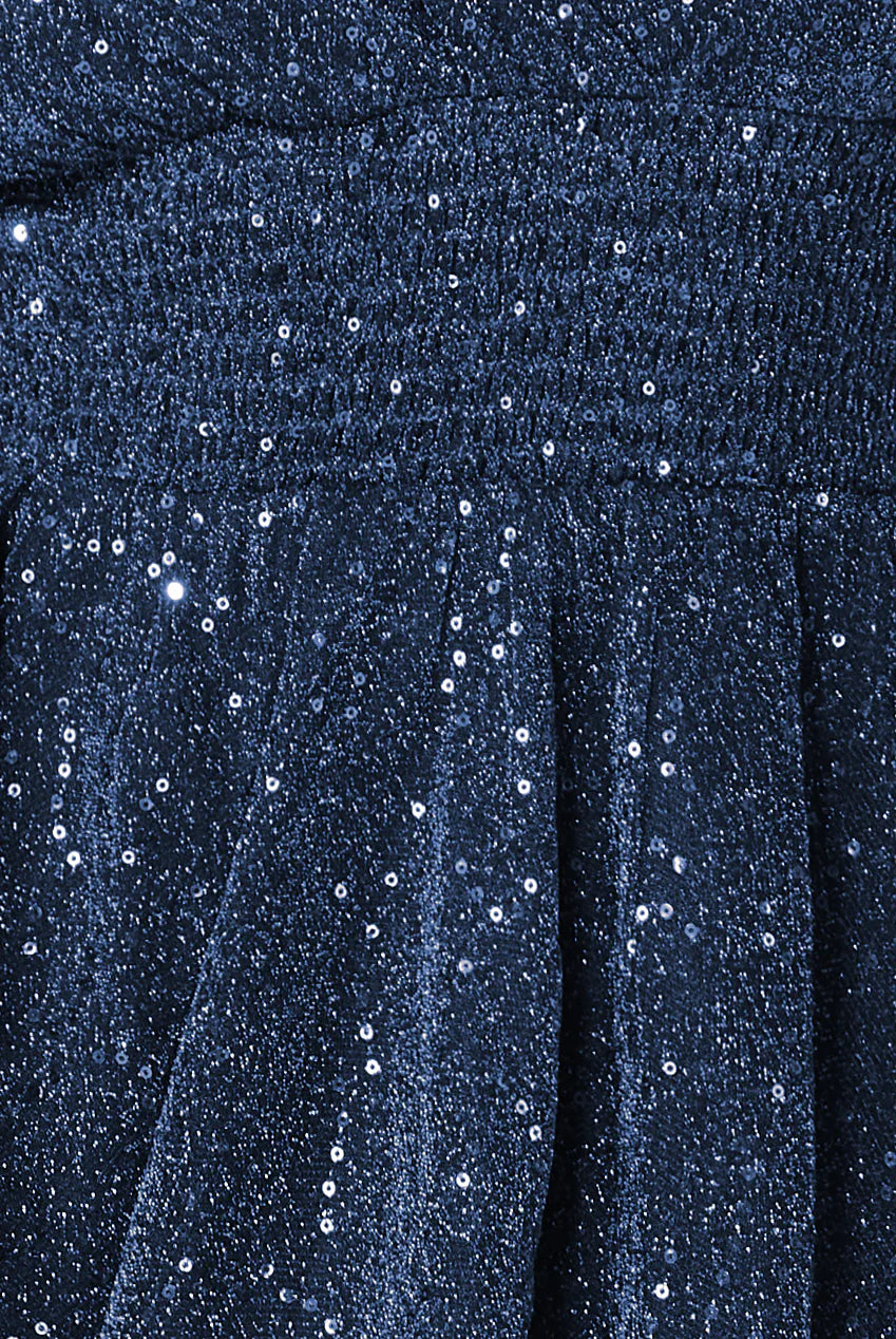 Dark Blue Dress Lurex With Sequins