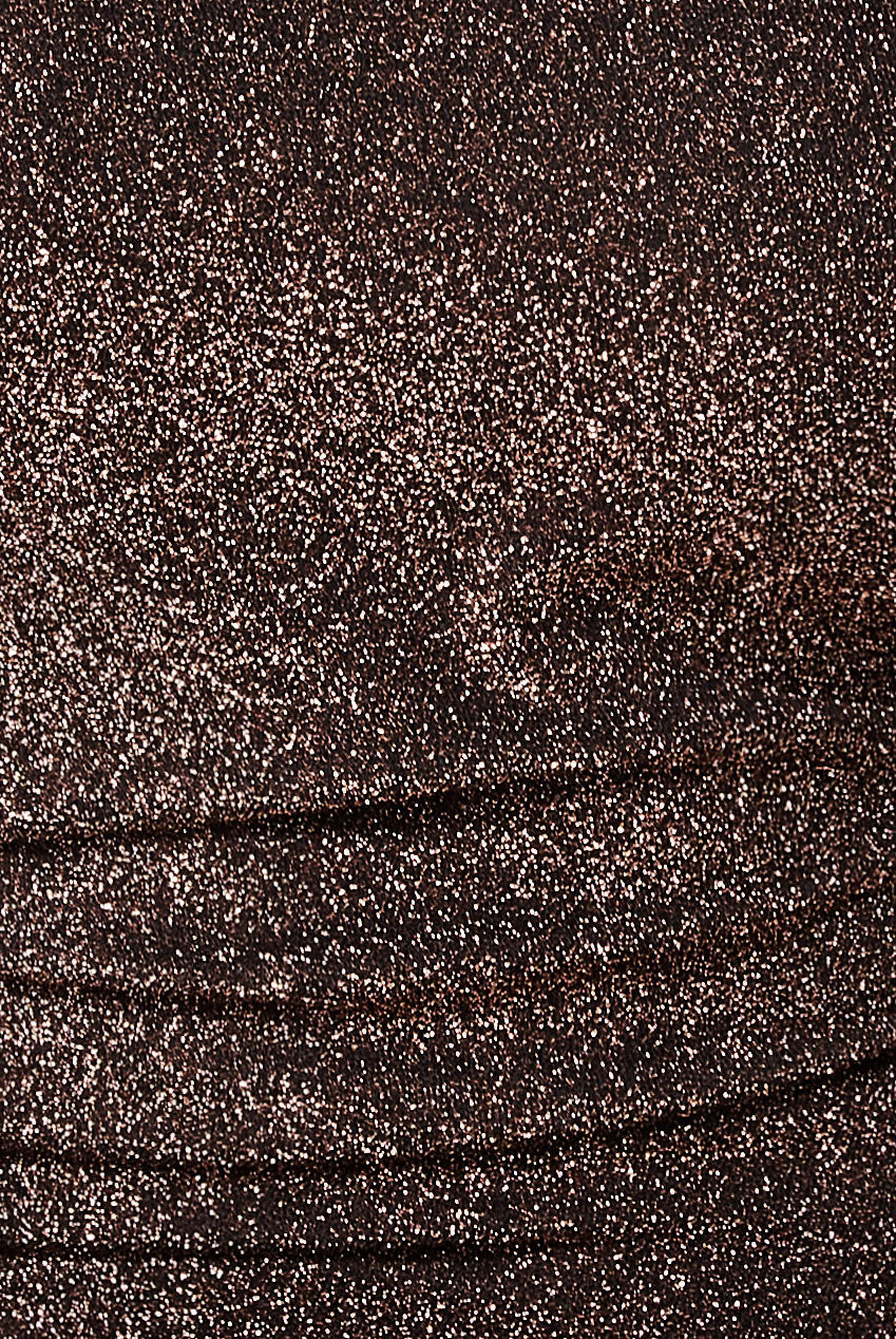 Bronze Dress Sparkle Lurex Off Shoulder