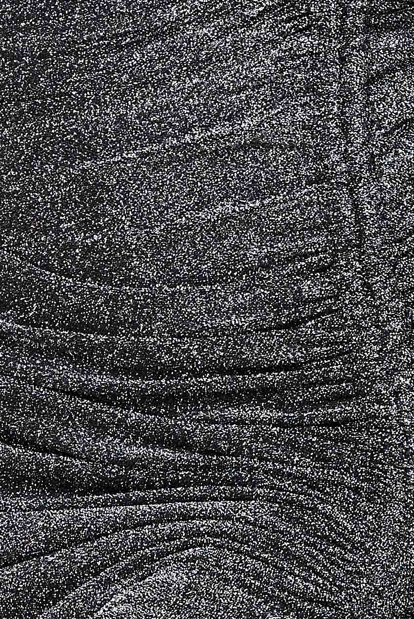 Silfurlitaður midi-kjóll með snúru á hliðinni í Lurex