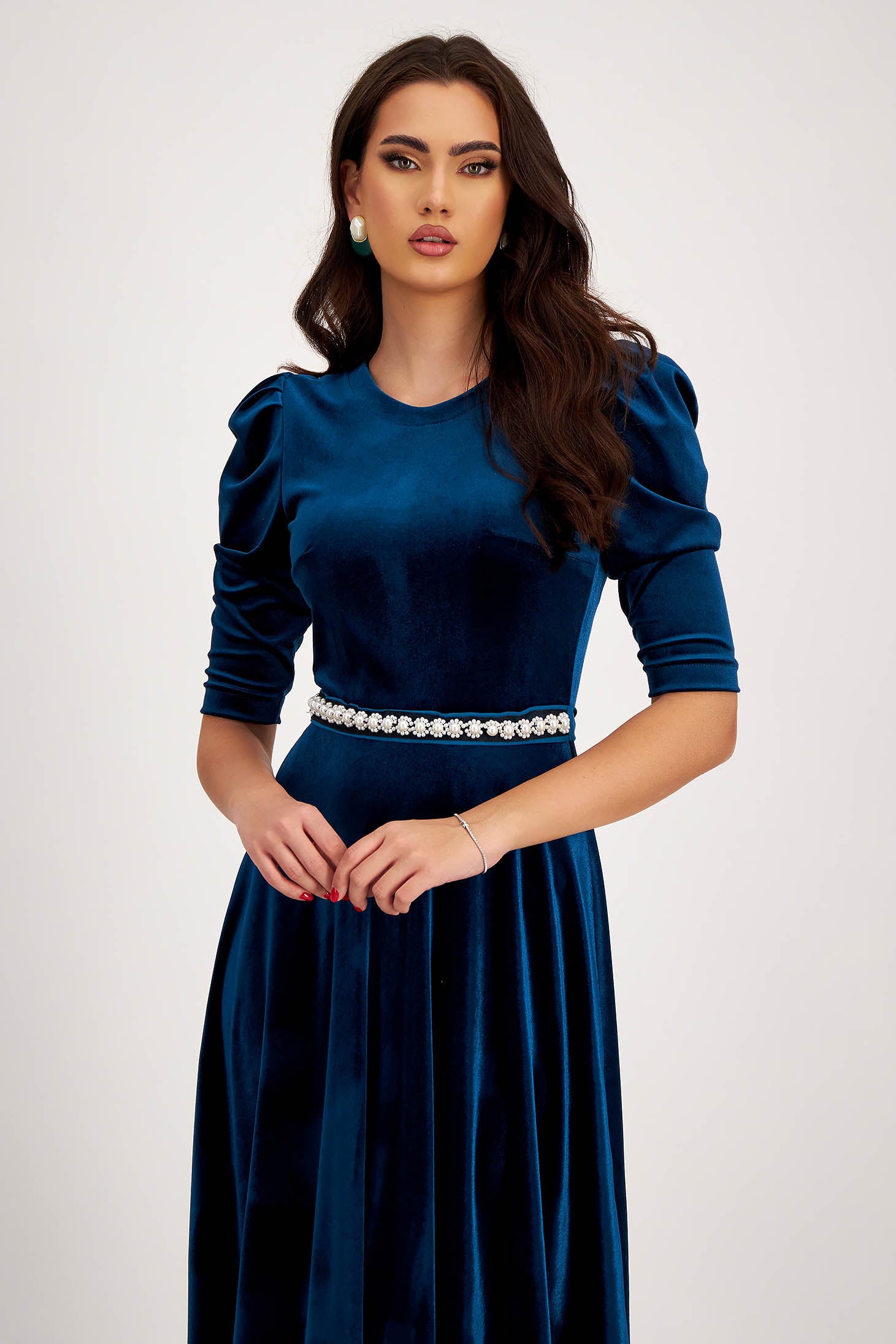 navy blue dress for baby girl LISA YANG Ailina cashmere midi dress main image 0