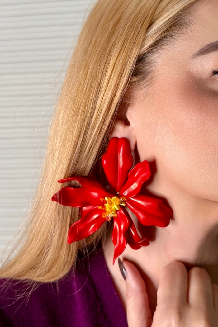 Elegant Exaggerated Flower Ear Studs
