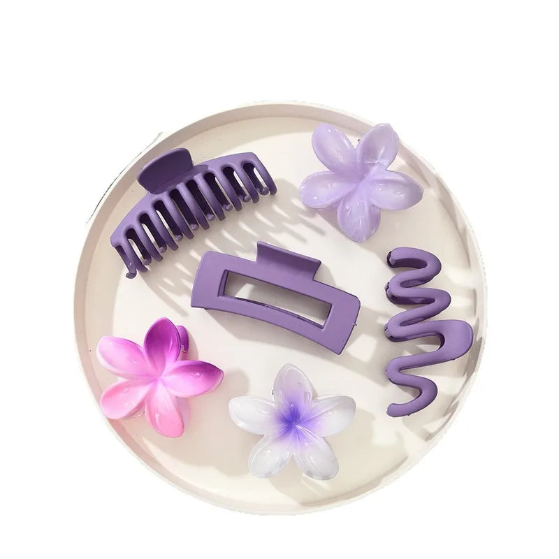 Bloom Hair Clip Gift Set – Purple