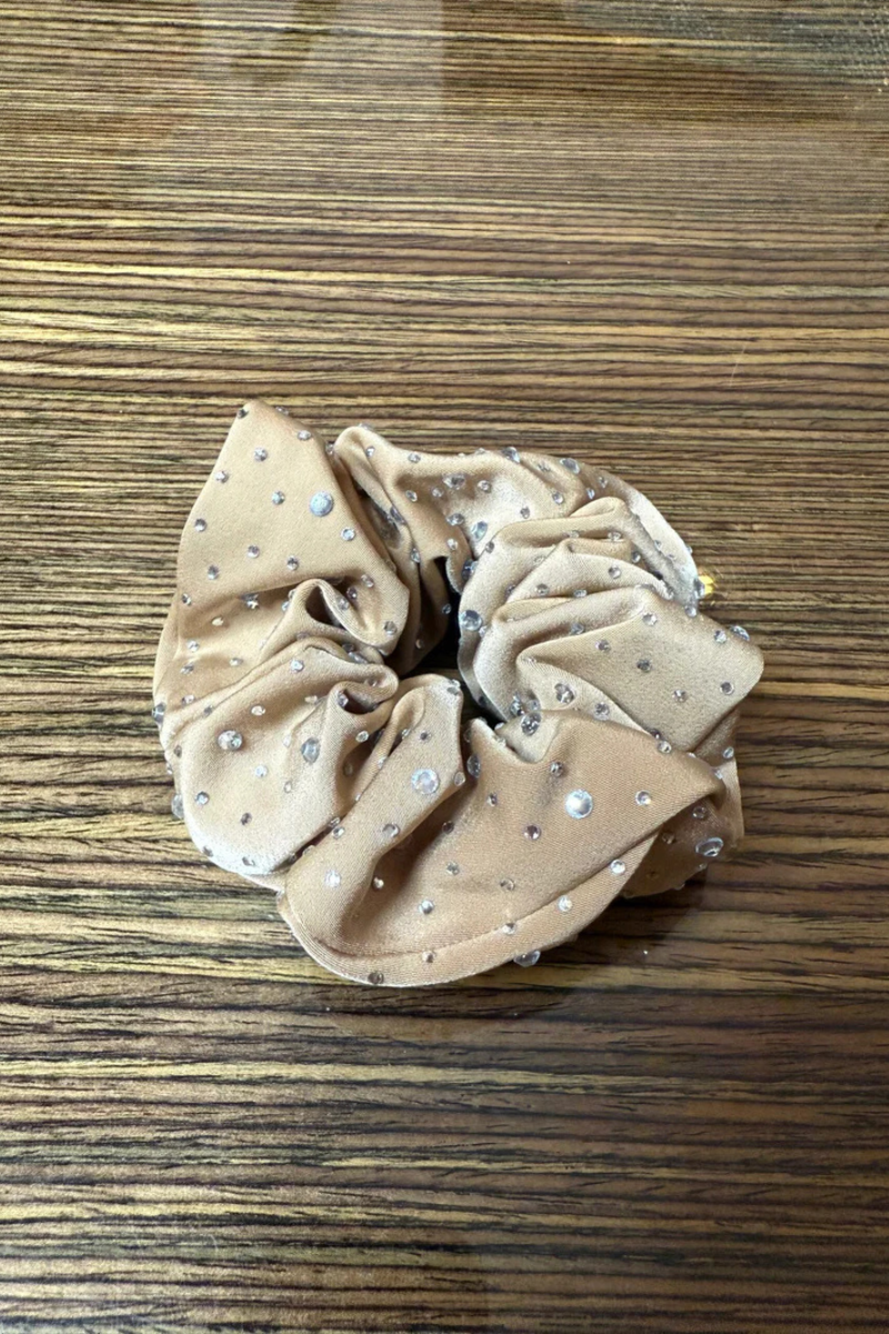 Glæsilegt beige kóreskt satín kristal prjóni