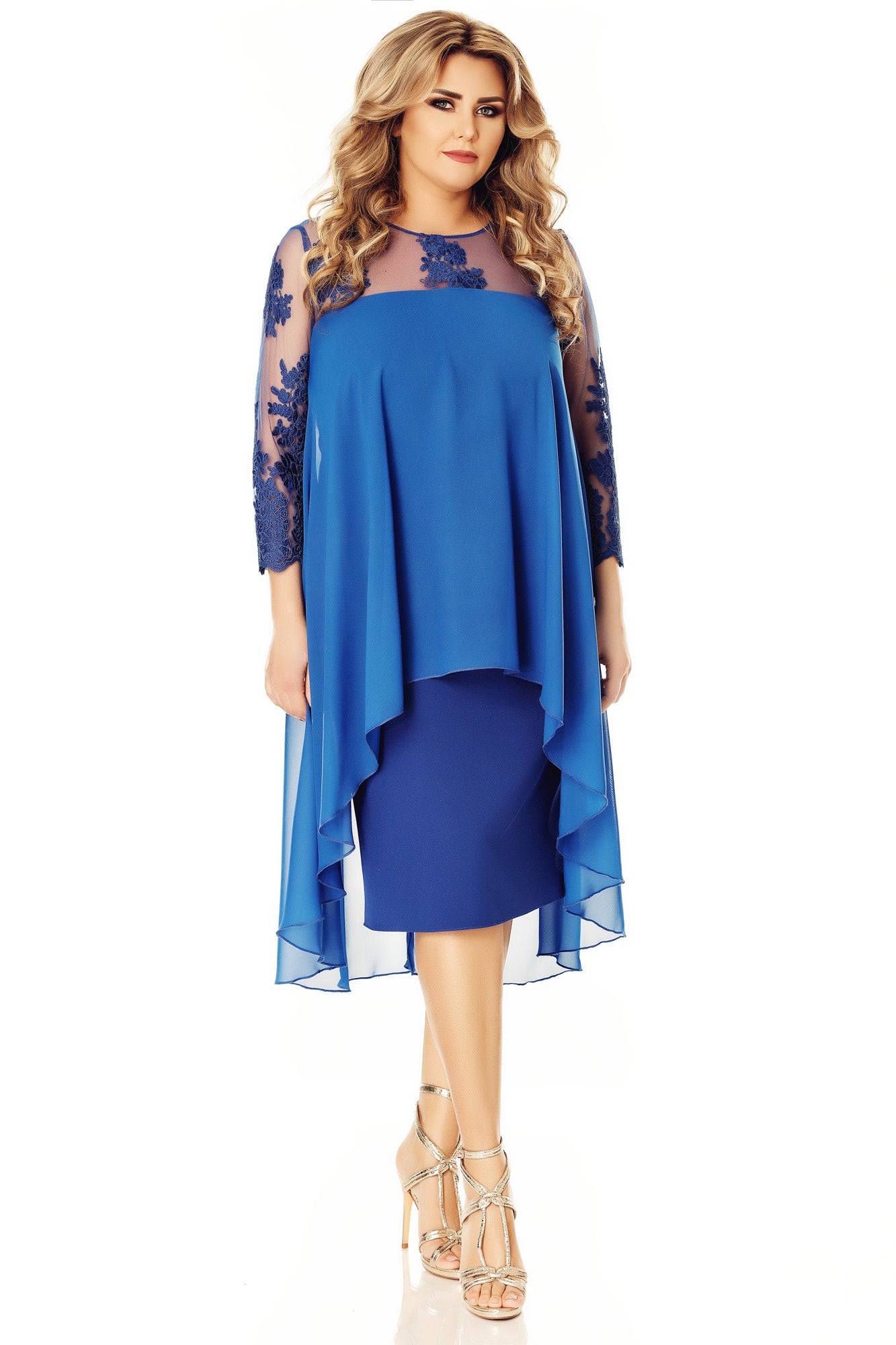 Plus Size Occasional Imperial Blue Dress