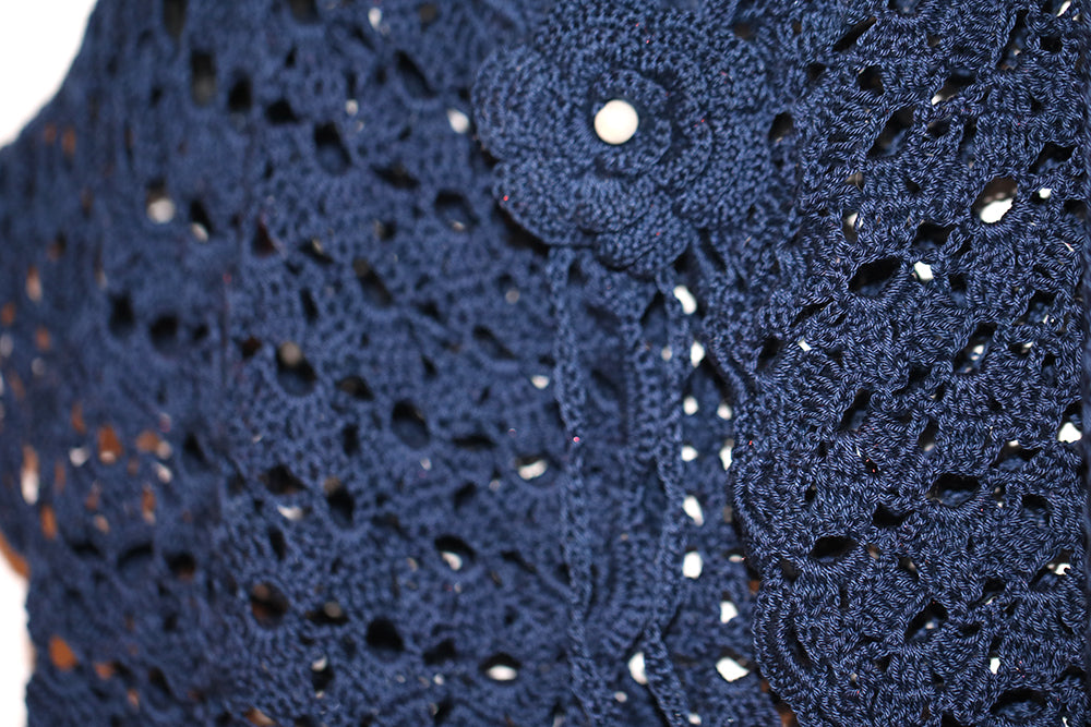 Dark Blue Crochet Bolero