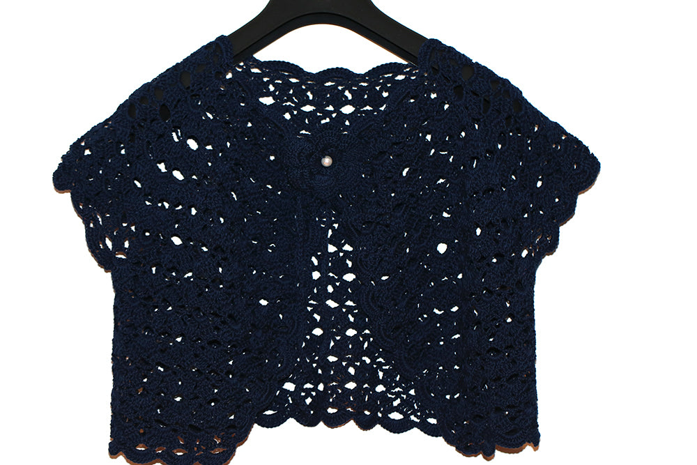 Dark Blue Crochet Bolero