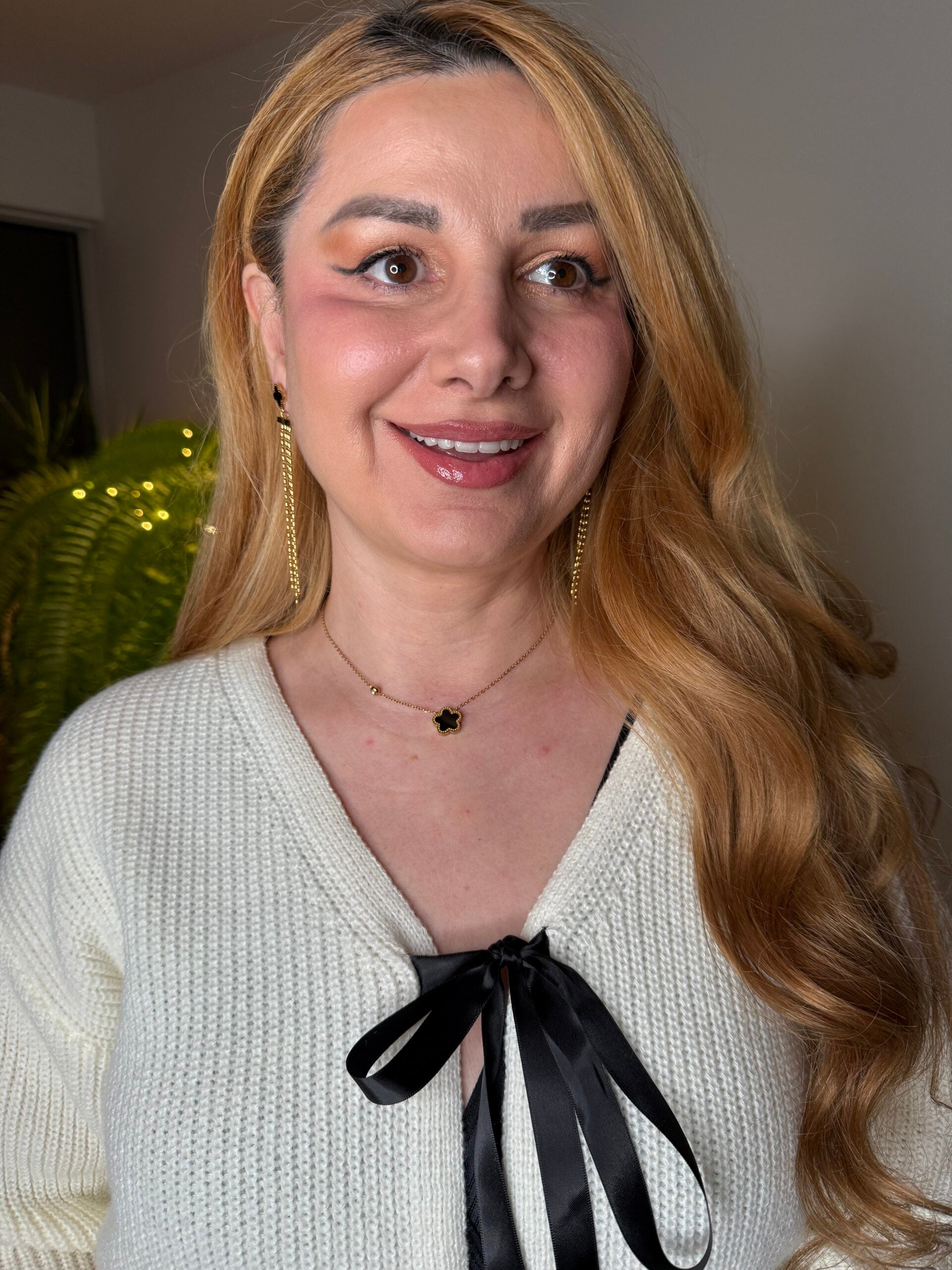18K gullhúðað blómahálsmen úr ryðfríu stáli