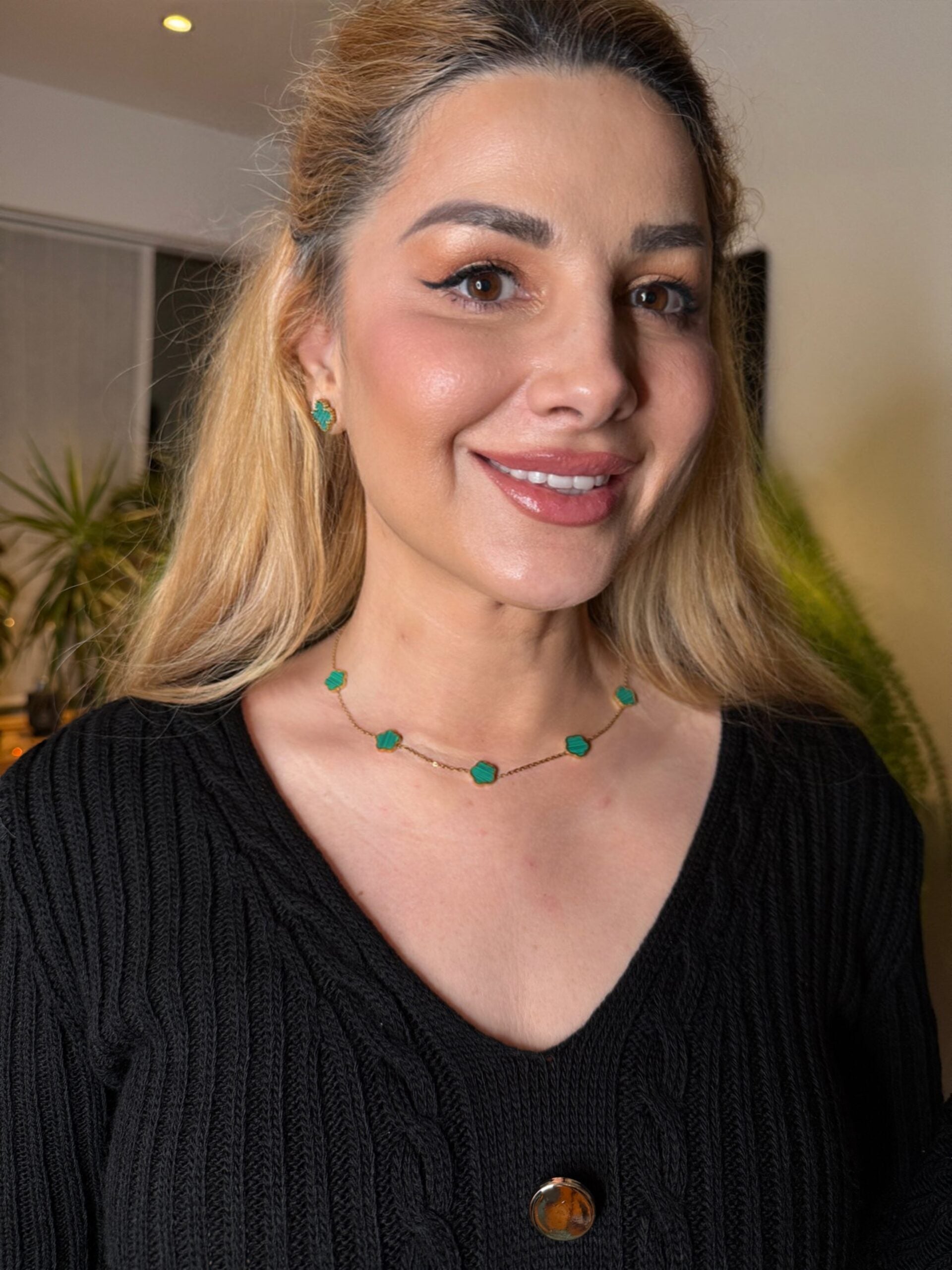 18K gullhúðaðir eyrnalokkar úr ryðfríu stáli
