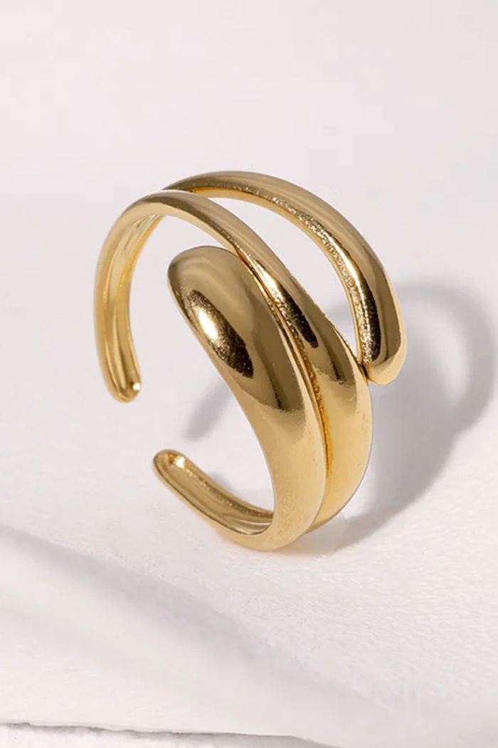 18K Gold PVD Geometric Open Ring