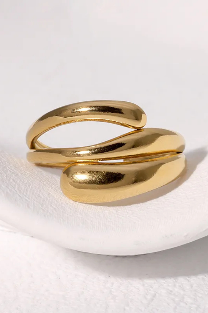 18K Gold PVD Geometric Open Ring