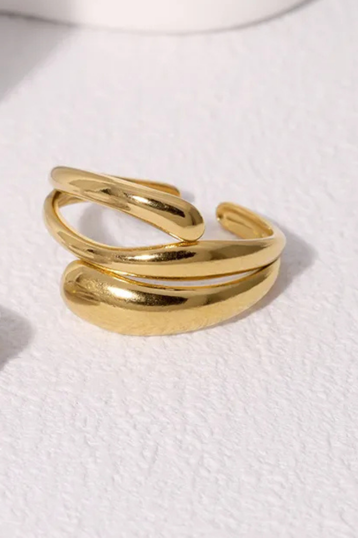 18K Gold PVD Geometric Open Ring