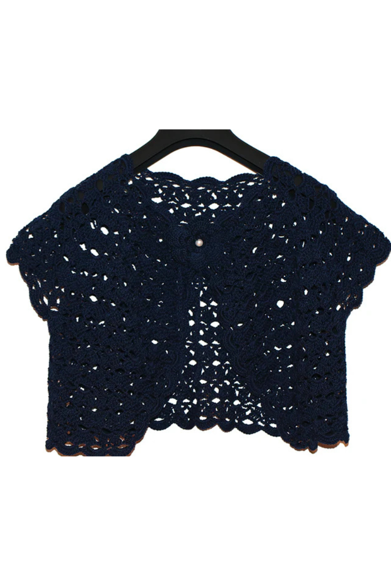 Dark Blue Crochet Bolero