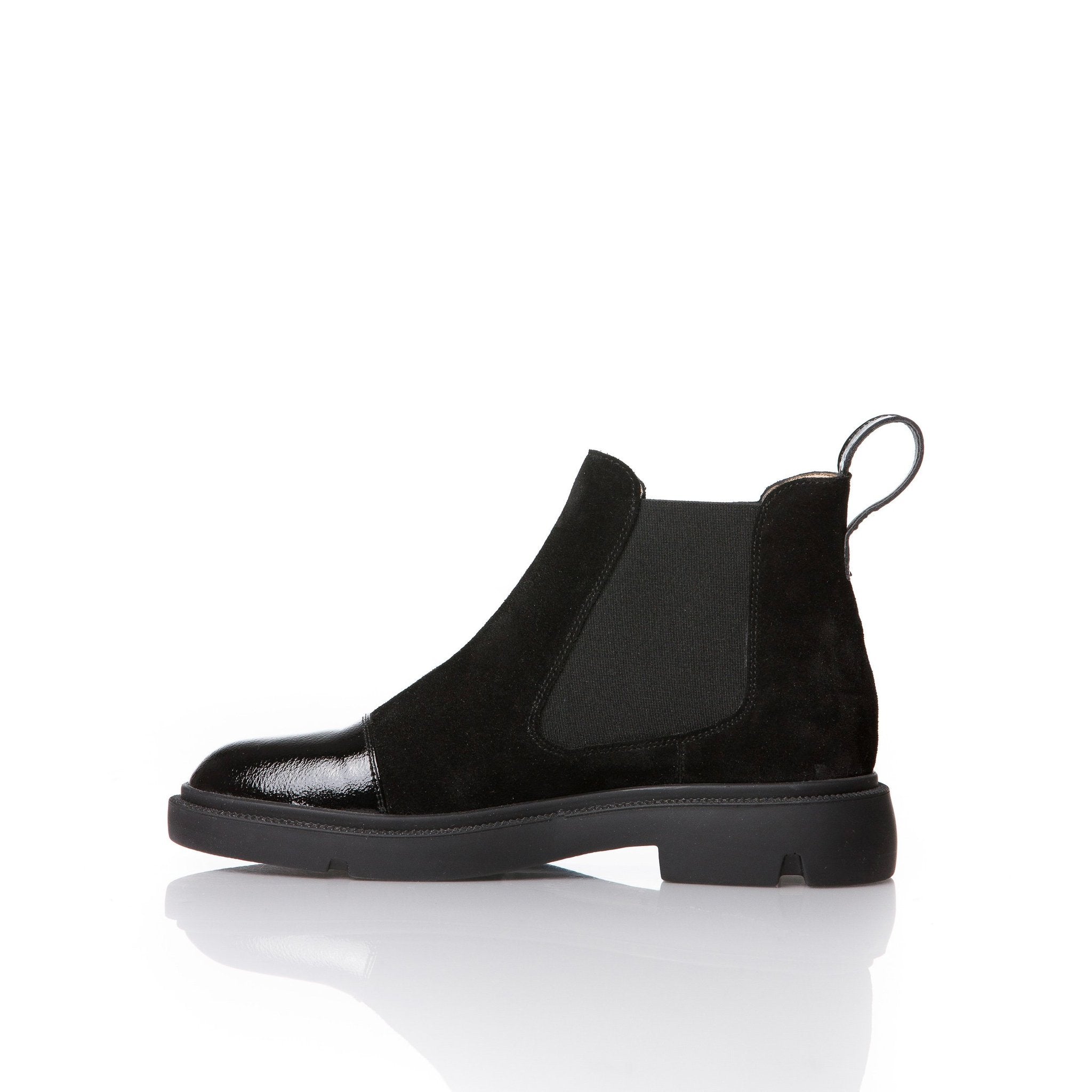 Black Short Boots Natural Suede