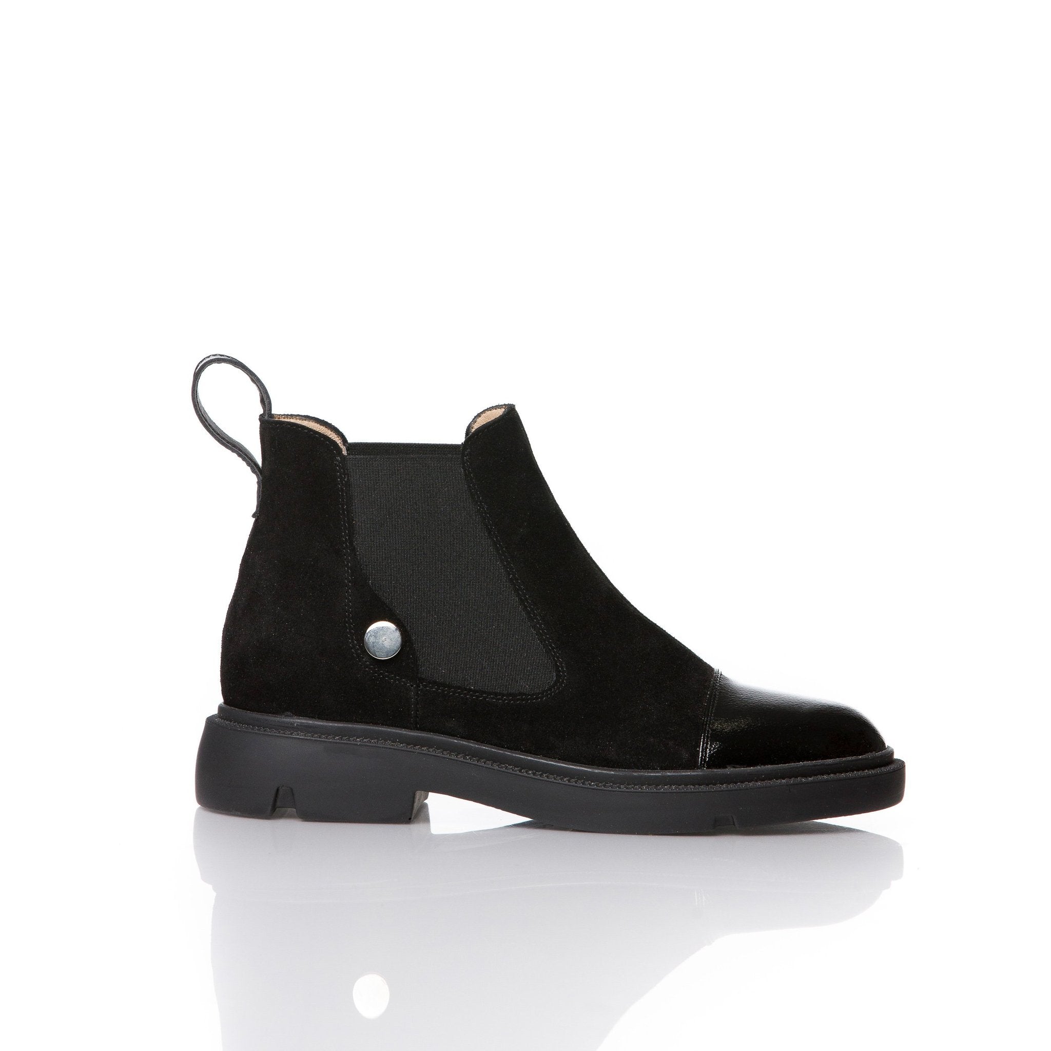 Black Short Boots Natural Suede