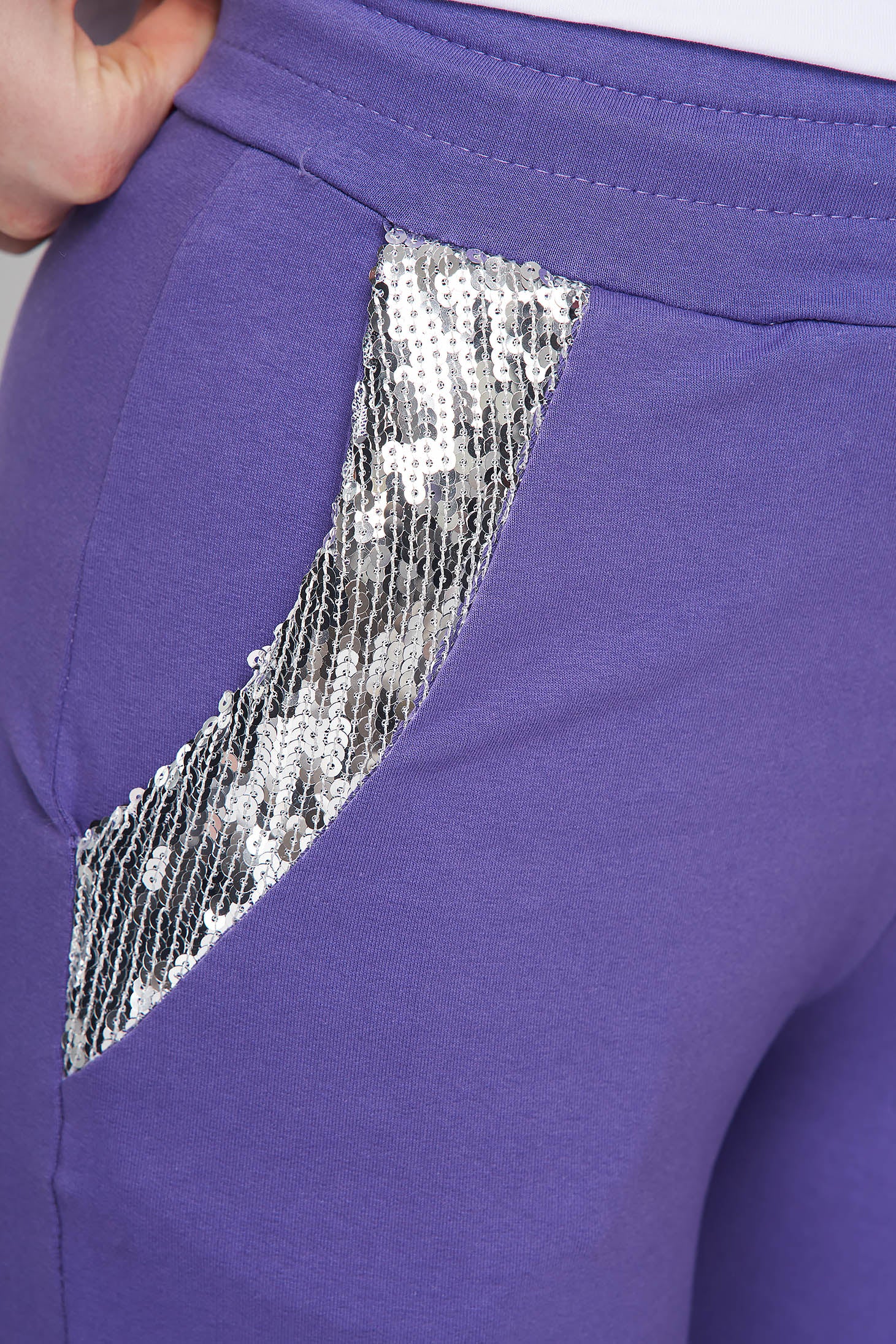 Lightpurple Sport 2 Pieces Cotton With Sequin Embellished Details Tented