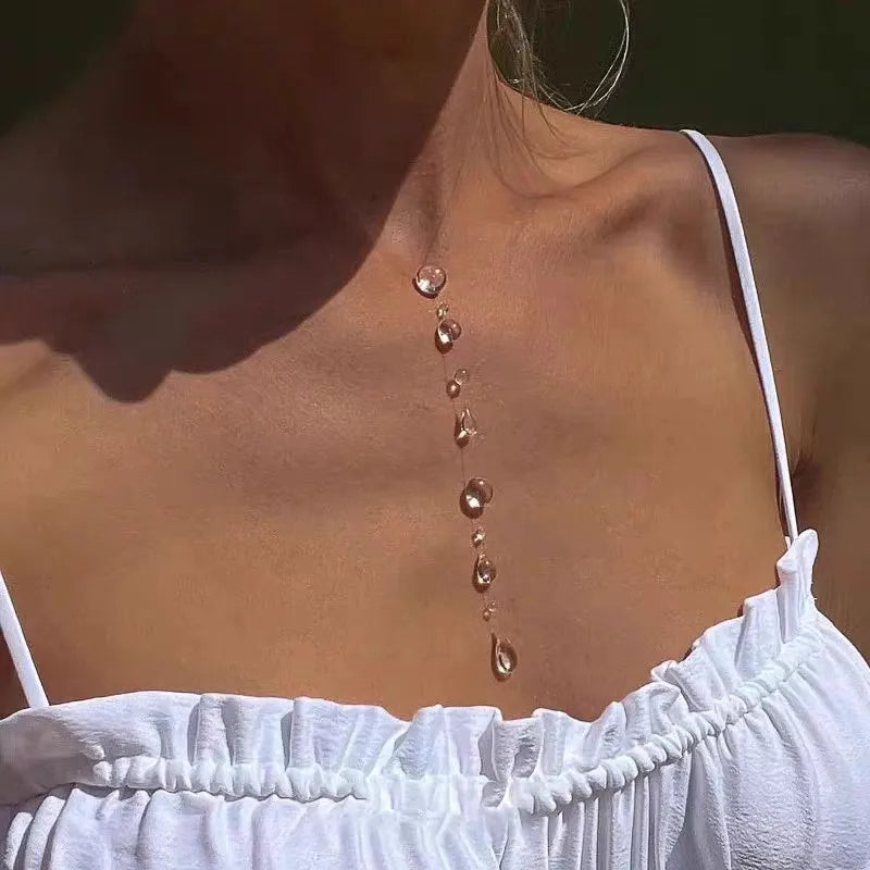 Floating Raindrop Necklace