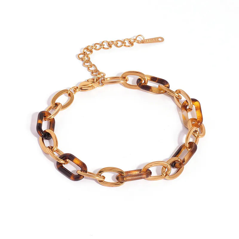 animal print Chain Bracelet – Gold Stainless Steel