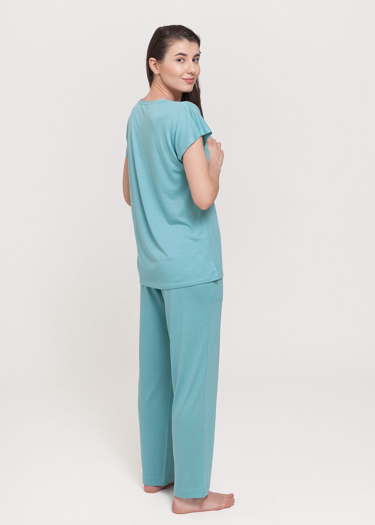 Grænar kvenbuxur úr Tencel™ lýósellósi (eukalyptus)