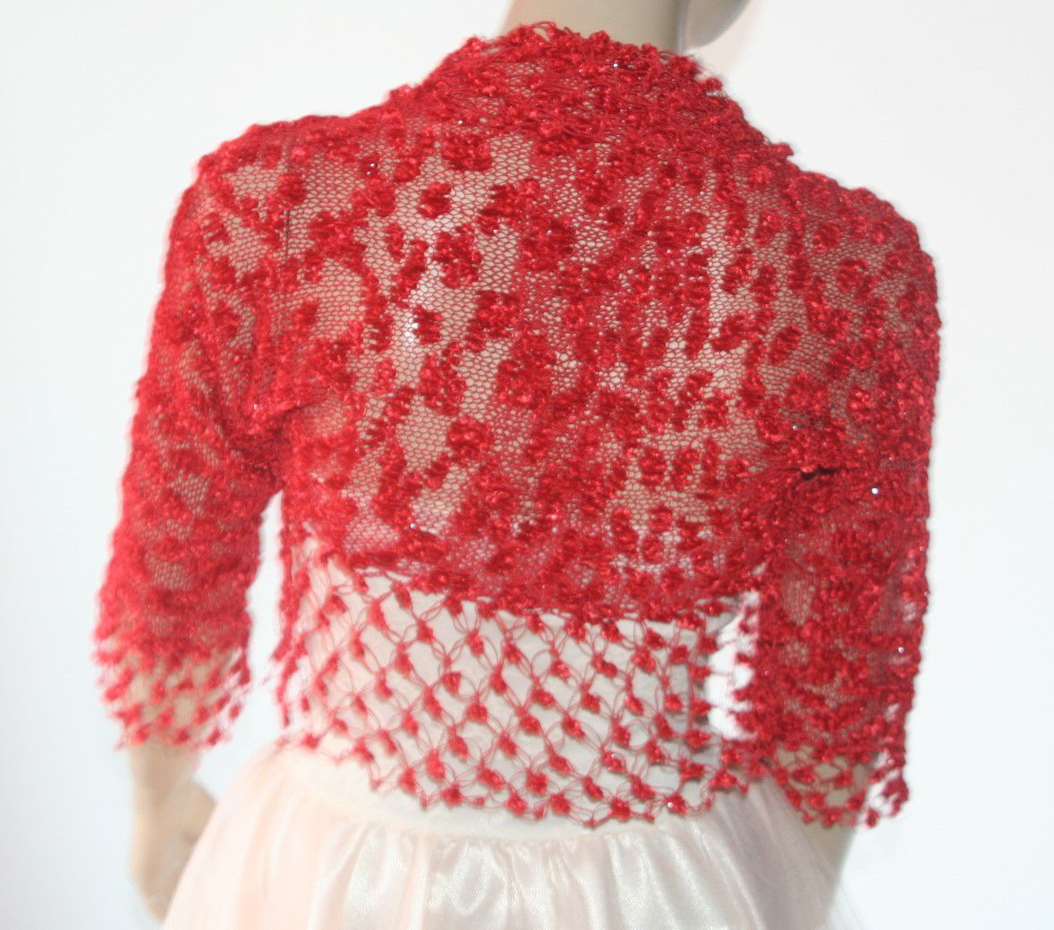 Red Crochet Bolero